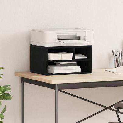 vidaXL Suporte d'imprimante com armazenamento Chêne preto 40 x 32 x 22,5 cm