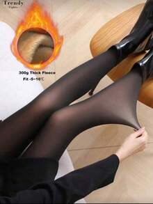 1 chiếc quần tất nữ mỏng nhẹ mùa thu/đông, quần tất thời trang co giãn cao, ấm áp với lớp lót dày, có nhiều lựa chọn độ dày từ mỏng đến dày, phù hợp với nhiệt độ từ -5°C đến 25°C, thích hợp cho Halloween, Giáng sinh, trang phục gợi cảm, trang phục dự tiệc hàng ngày. - màu đen - Xem 9