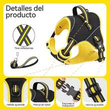 Arnés para Perros pequeños, medianos y Grandes, Chaleco Reflectante Ajustable con Correa Resistente de 1,5 m, arnés antitirones,37283181 - Celeste - Ver 2