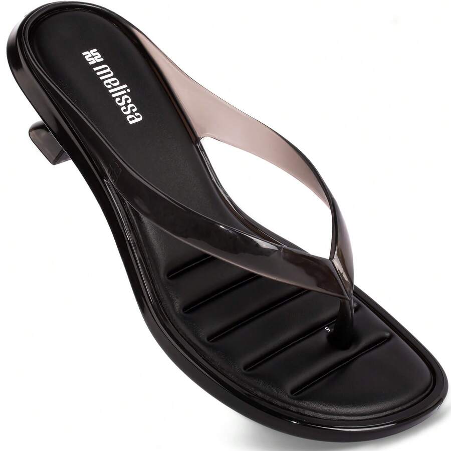 Melissa Thong Kitten Heel Women's Sandal With Small Heel, Original Flip-Flop - 黑色 - 查看 1