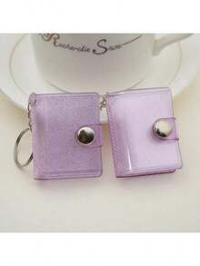 1个16页闪光透明迷你相册钥匙扣，简约优雅学生证/卡片夹相册 - 無色 - 查看 19