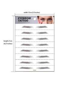 1pc 6D Realistic Eyebrow Tattoo Sticker, Waterproof Eyebrow Tattoo Decal - Black - View 2