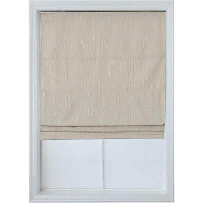 Roman Shades For Windows Room Darkening Cordl Pull Down Woven Fabric Blinds Shades Vanilla 23 W X 64 H