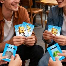 50pcs Burger Themed Table Game Cards, Food & Kitchen Competition Entertainment Icebreaker Game Cards - Multicolor - View 9