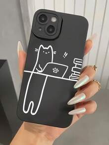 2个装可爱睡猫情侣图案软硅胶全包防摔手机壳，兼容 11/12/13/14/15/16/17 Pro Max - 彩色 - 查看 2