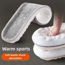 2pcs Winter Warm Insoles, Unisex Thick Plush Cushion Shoe Inserts, Anti-Stink, Absorb Sweat, Relieve Fatigue, Suitable For Autumn/Winter Sports Shoes, Great Gift For Parents On Thanksgiving - Black - View 10