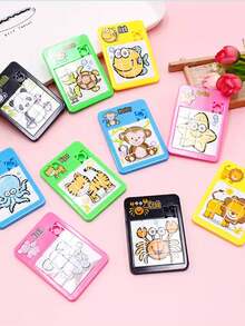 3/5/10 件套什锦颜色/形状拼图，透明纹理彩色动物，华荣路玩具，2 种款式随机发货（随机发货），[部分零件随机发货]，学习用品，拼图，水钻拼图 - 彩色 - 查看 2