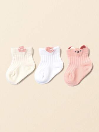 3 paires de chaussettes courtes antidérapantes de couleur bonbon pour bébé/tout-petit