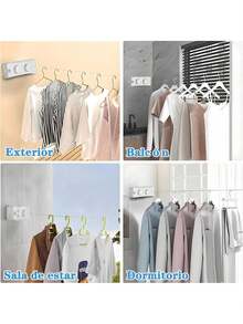 EstiloTendenciaNCONCO Tendedero RetráCtil De Pared, 5.1M Cuerda Acero Inoxidable 304 44 Lbs Capacidad Tendedero Retractil Para Ropa Para BalcóN BañO Interiores ExterioresCalidad PremiumVersióN Mejorada - blanco - Ver 12