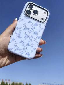 Blau & Weiß Blumen Chinoiserie Ästhetik Hülle kompatibel für Handy 17, 17pro Max, 17pro, 17air, 16, 16e, 16 Pro Max, 15, 15plus, 15 Promax, 15 Pro, 14, 14pro, 14 Pro Max, 14 Plus, 13, 13pro Max, 13pro, 11, 12, 12pro, 12 Pro MaxXS, 8 Plus, 7 Glänzend