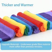 Zando Womens Thigh High Socks Striped High Knee Socks Knee High Socks For Cosplay Long Socks Over The Knee Leg Warmers,OneSize,HotPinkPurple - 亮粉紫色 - 查看 8