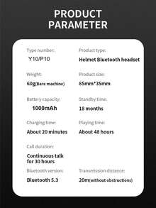 2pcs Motorcycle Helmet Headphones, Bluetooth 5.3 Wireless Noise Cancelling Headphones With 16 RGB Lighting Modes, Super Long Battery Life, Dual Noise Cancellation/Auto Answer/Call/Music Control - A - View 9