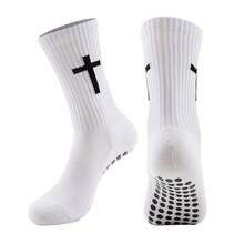 1 Pair Unisex Football Sports Socks, Dot Grip Anti-Slip Crew Socks, Breathable Moisture-Wicking Walking Socks - Multicolor - View 13