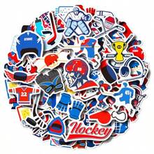 Paquete de 100 pegatinas de hockey sobre hielo regalos de decoración de fiesta de hockey calcomanías impermeables para botella de agua computadora portátil teléfono - Multi - Ver 1
