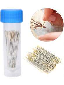 EstiloAgujas de Coser de 100 Piezas Agujas de Coser a Mano de Ojo Grande, Agujas de Coser de Ojo Grande Agujas de Punto de Cruz con Caja de Almacenamiento para Costura de Bordado DIY ( #   24)Versión mejorada - #26 - Ver 7
