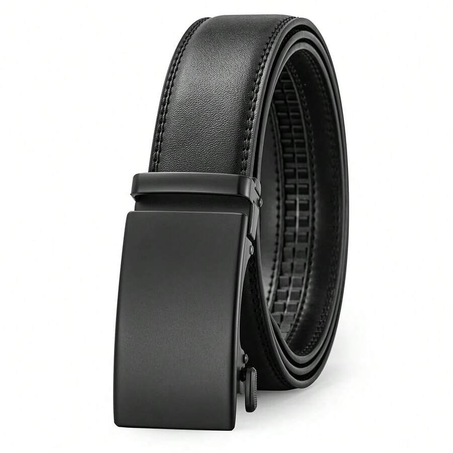 Men's Belt, Ratchet Dress Casual Belt With Adjustable Automatic Buckle Trim To Fit,40inch-44inchWaistAdjustable,A-Black-07 - A-black-07 - 查看 1