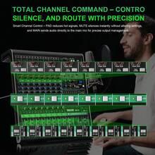 Audio Mixer 10 Channel Professional Sound Mixer Console With 99 DSP Effects + Dual 7-Band EQ, Mixing Board DJ Mixer W/USB, 48V Power Supply, PAD Button For Recording Karaoke PA Drum Live Music - View 8