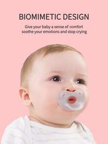 KUNT 1个婴儿哑光白色平头硅胶安抚奶嘴，适合夜间使用 - 無色 - 查看 8