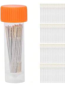 Estilo100 Piezas de Agujas de Punto de Cruz, Agujas de Coser a Mano de Ojo Grande en Caja Transparente para Coser Bordados(24#)Versión mejorada - 1 - Ver 1