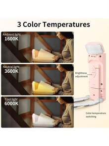 EstiloVancle LáMpara Para Leer Libros En La Cama Con Clip, Luz De Libro USB Recargable, 3 Colores De IluminacióN Y 5 Niveles De Brillo - Adecuada Para Lectura, Estudio, Favoritos Y ViajarVersióN Mejorada - Rosa - Ver 3