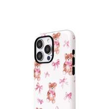 1pc Minimalist Butterfly & Bear Pattern Glossy Perforated Soft Film Hard Phone Case, Compatible With IPhone 17/11/12/13/14/15/16 Pro Max - Multicolor - View 3