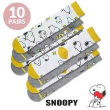 SNOOPY 史努比 1/2/3/4/6/8/10双装卡通袜子 创意个性化卡通情侣袜 百搭袜子 - 彩色 - 查看 17