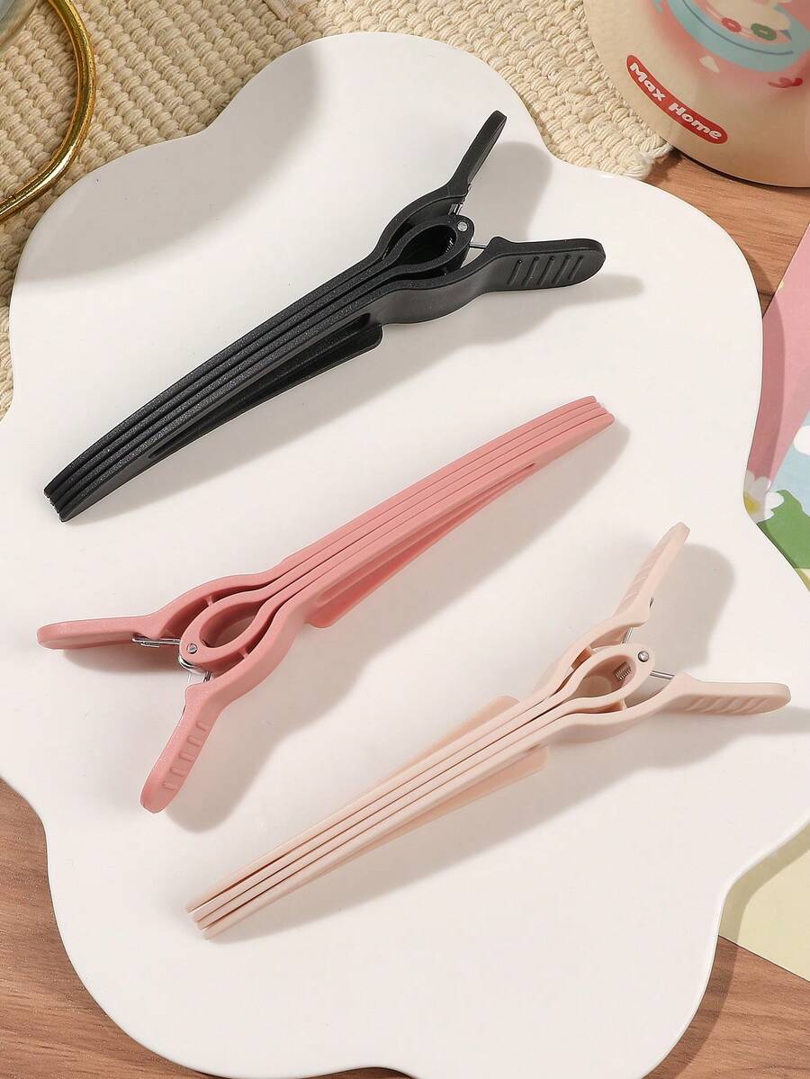 3pcs Beige & Black Minimalist Flat Top Hair Clip, Volumizing Roots Bouffant Invisible Fixation Bangs Styling Tool ,Hair Styling Kit ,Hair Tool Kit