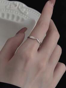 1 Stück S925 Sterling Silber einfacher umwickelter Ring, modisch & elegant für den täglichen Gebrauch, hochwertiger Schmuck für Frauen - Silber - Übersicht 13