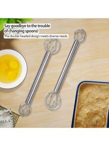 2pcs Stainless Steel Double Head Milk Frother, Kitchen Tool For Flour, Cream, Milk Tea And Coffee - Stainless Steel Mixer - View 8