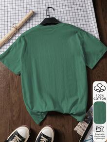 Letter Graphic Summer Women's Casual Fashion 100% Cotton Short-Sleeve T-Shirt - Green - View 2