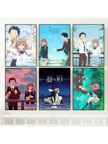 1/3/6张流行墙面艺术海报套装，日本动漫电影海报，现代墙面装饰，帆布海报印刷，书房、宿舍、客厅、卧室，无框风格家居装饰 - 彩色 - 查看 51