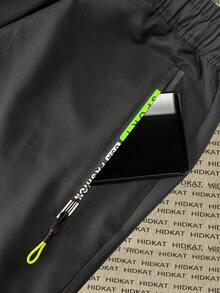 Hidkat Men's Lightweight Breathable Casual Cargo Pants With Multiple Pockets, Drawstring Waist, Zipper Pockets, Suitable For Daily Casual And Outdoor Wear, Spring/Summer - Black - View 8