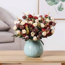 Bó hoa hồng giả bằng lụa 1/80 bông, kích thước 12,59 inch, cây giả, thích hợp cho bình hoa cưới, trang trí nhà cửa, nhà hàng, phòng ngủ, ngày lễ, tiệc sinh nhật, vườn ngoài trời, trang trí mùa xuân, quà sinh nhật, vườn nhà, phòng làm việc, trang trí ngày lễ, hiện đại hóa nhà cửa, trang trí bàn ăn, bó hoa cưới, vườn ngoài trời, trang trí ngày lễ tình nhân, trang trí năm mới, trang trí lễ hội Laba. - Đỏ - Xem 8