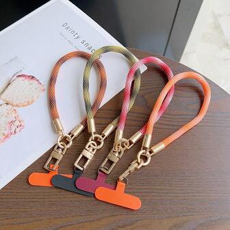 1pc New Year Wave Pattern Metal Buckle Wrist Strap, Durable Lanyard For Phone, Keys, Outdoor Activities, Unisex Fashion