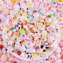 100Pcs White Slime Charms Assorted Cute Decoden Embellishments, Kawaii Slime Accessories,Candy Heart Bear Bulk Flatback Resin Charm For Phone Junk Cases,ScrapbooFKing Crafting & DIY Decoration - 白色的 - 查看 5