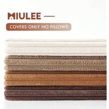 [Free Shipping]MIULEE Boho Farmhouse Throw Pillow Covers 18x18 Inch Set Of 4 Rustic Mordern Neutral Cushion Covers Soft Corduroy Nordic Home Decor For Couch Bed Sofa Living Room Brown - 棕色,18英寸x18英寸,4件裝 - 查看 7