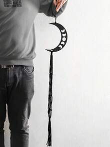 1个/2个黑色月亮星星装饰编织悬挂式花盆篮，波西米亚风格悬挂式花盆架，室内外植物篮，星空主题壁挂式花盆，手工编织植物架，卧室、客厅、阳台装饰悬挂式花盆，波西米亚风格家居装饰，送给植物爱好者和波西米亚风爱好者的礼物 - 彩色 - 查看 14