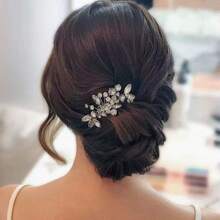 1pc Elegant Wedding Bridal Hair Comb, Luxury Zirconia Decor Hairpin For Bride & Bridesmaid, Suitable For Wedding, Party Valentine's Day Accessories