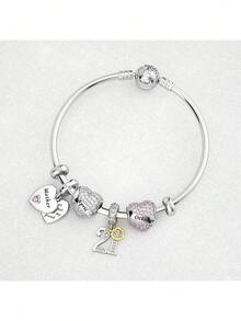 EstiloDALARAN Cuentas de Stopper para Pulseras Clip de Plata de Ley 925 Espaciador Charm Stopper de Pulsera Versión Mejorada - 2 tapones de cuentas blancas - Ver 9