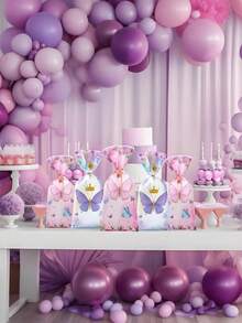 25/50个粉色蝴蝶礼品糖果包装袋，糖果袋，饼干袋，甜点，烘焙食品，巧克力，派对礼品 - 彩色 - 查看 4