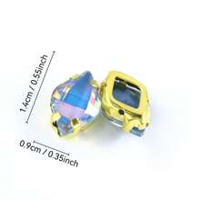 30pcs Diamond-Shaped Mocha Color Crystal Rhinestones, Multi-Color Shiny DIY Crystals Suitable For Jewelry And Hair Accessories, All Seasons - Multicolor - View 3