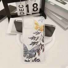 Funda de teléfono con ranura para tarjetas, protección de lente de precisión transparente con borde dorado de cristal, moderna y sencilla, puede acomodar tarjetas de identificación/bancarias/portatarjetas/fotos, adecuada para modelos de la serie Apple  16 15 14 13 12 11 X XS XR Plus Pro Pro Max SE 257I - Colores mixtos - Ver 11