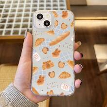 Funda de Teléfono Única con Patrón de Pan de Leche Transparente Compatible con  15 Pro Max,  11/11 Pro Max/11 Pro/12/12 Pro/12 Pro Max/13/13 Pro/13 Pro Max/14/14 Pro/14 Pro Max/15/15 Pro Max/15 Pro/16/16 Pro/16 Pro Max Cubierta Protectora Ajuste Delgado para Uso Diario - 1 pieza - Ver 3