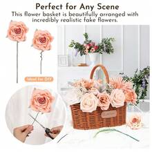 [Free Shipping]Artificial Flowers Combo Box Set Artificial Bouquets Wedding Flowers For Centerpieces Faux Flowers With Stems Peach Roses Artificial Flowers For Decor - 桃粉色 - 查看 4