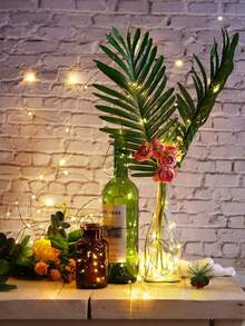 1 Set Of 10/20/30/50/100/200 Lights, 1/2/3/5/10/20 Meter Christmas Green Copper Wire Luminous Color Light String, Festive Atmosphere Light String, Invisible Copper Wire Light, Warm Night Light, Cute Little Gift, Holiday Gift, Room Decoration Night Light, Shopping Mall Event, Boyfriend/Girlfriend Gift, Dad/Mom Gift - Huang Guang - View 4