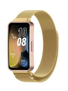 米兰尼斯磁性不锈钢表带，兼容华为手环10/9/8，可调节网状金属表带，强力磁扣，男女通用替换表带 - 彩色 - 查看 8