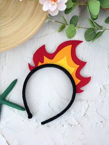 新款红色火焰头箍，嘉年华节日服装头饰，派对表演道具 - 彩色 - 查看 8
