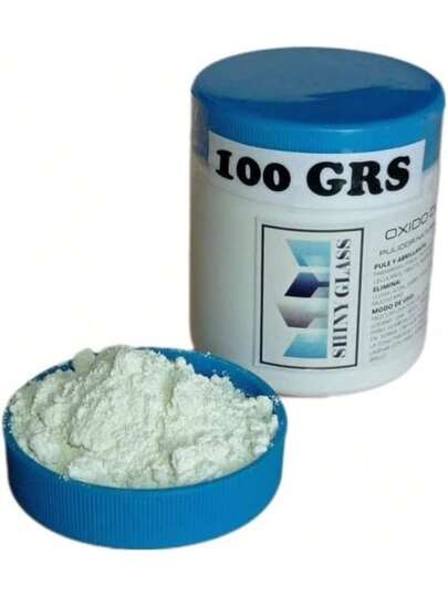 EstiloÓXido De Cerio, Blanco Puro, 100 G, Envase PláStico (No Estregamos En Bolsas Incomodas De Guardado), Pule Cristales, Faros, Mamparas, Piedras, Metales Y Mas, Quita Aguas Duras, Sarro Y MasVersióN Mejorada