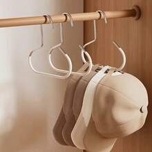 4 Stücke neue Hutaufhänger, Hut Aufbewahrung fantastisch 1 Aufhänger kann 8 Hüte aufhängen, Schrank Aufhänger für Baseballkappen im Studentenwohnheim, multifunktionale Hutaufbewahrung für Zuhause, keine Spuren, keine Haken - Verschiedenfarbig - Übersicht 5