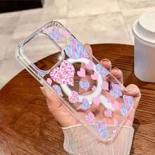Funda para teléfono móvil con diseño de labios coloridos y patrones vibrantes, adecuada para los modelos  16, 15, 14, 13, 12 y 11 Pro, hecha de material TPU y ofrece protección a prueba de golpes. Perfecto para familiares, amigos, niños, cumpleaños, primavera, días festivos, novios, novias y regalos del Día de San Valentín. - transparente - Ver 3